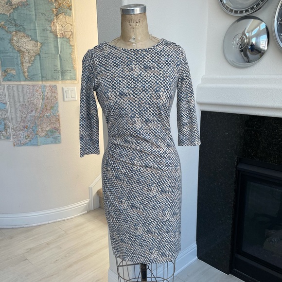 J. Mclaughlin side ruche bodycon dress small